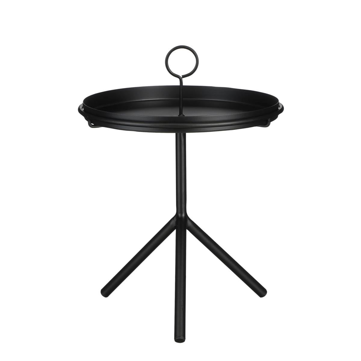 Aston Dienbladtafel - H40 x Ø31 cm - Metaal - Zwart
