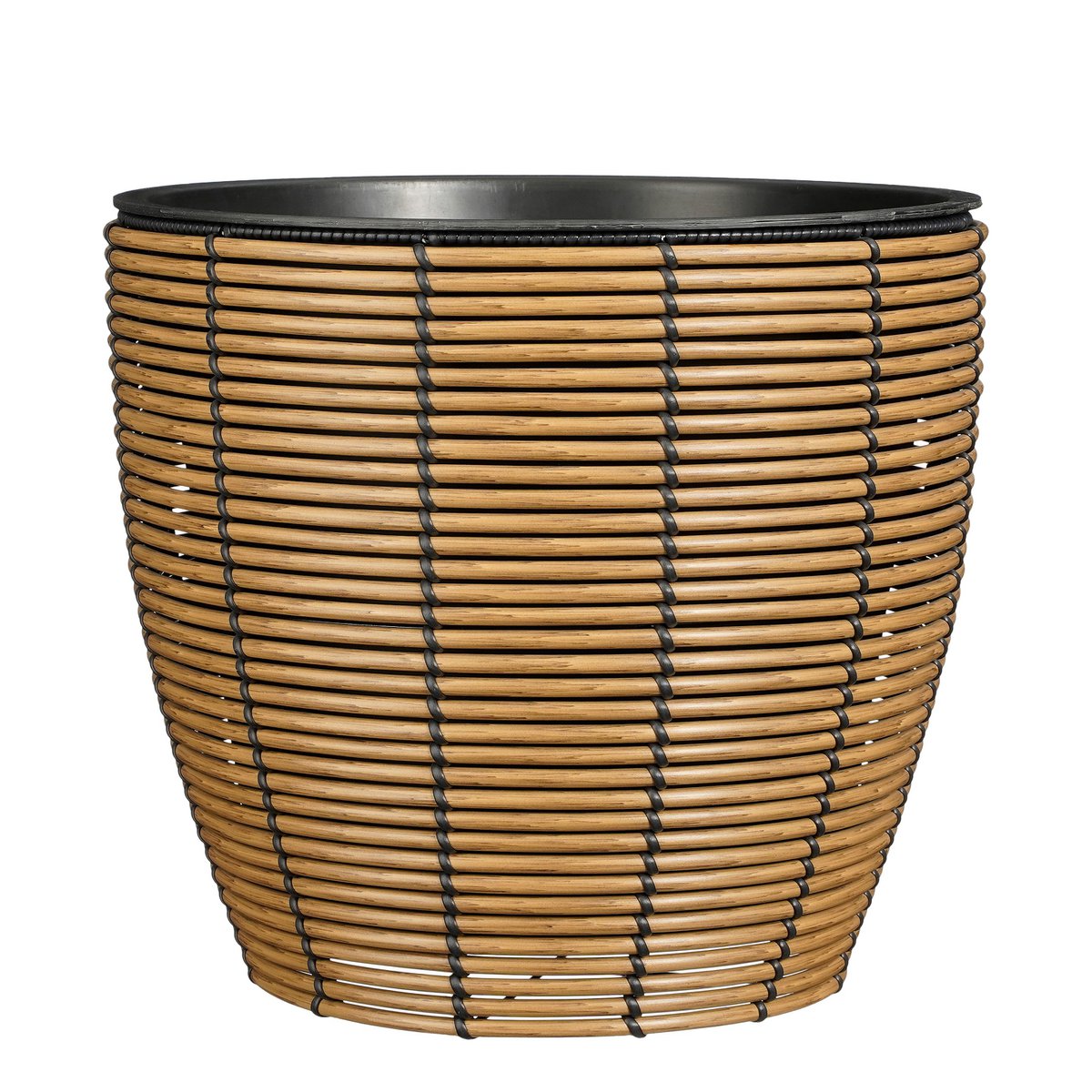 Durban Bloempot Buiten - Set van 3 - Gerecycled Plastic - Bruin