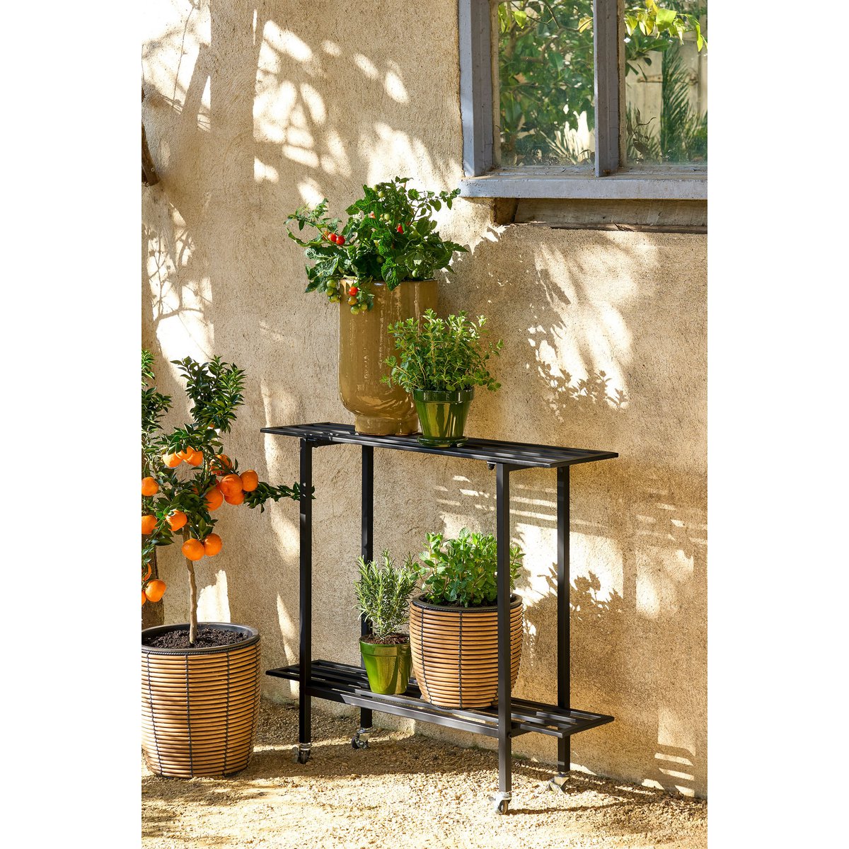 Durban Bloempot Buiten - Set van 3 - Gerecycled Plastic - Bruin