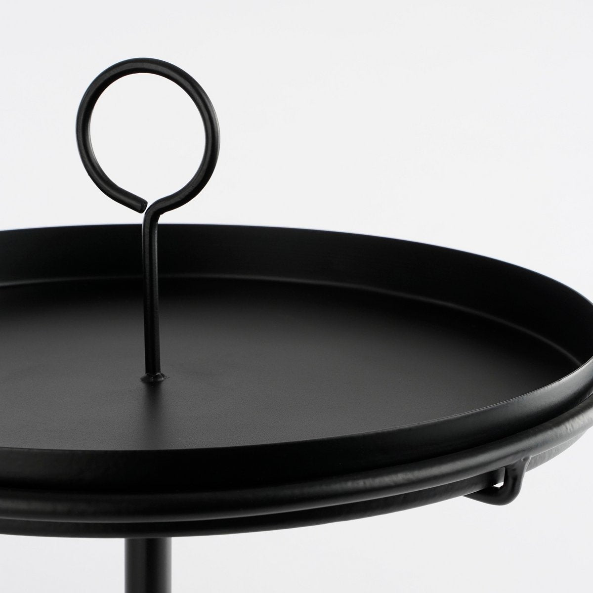 Aston Dienbladtafel - H40 x Ø31 cm - Metaal - Zwart