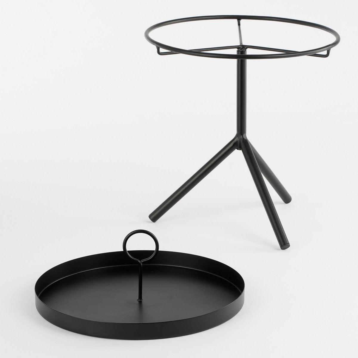 Aston Dienbladtafel - H40 x Ø31 cm - Metaal - Zwart