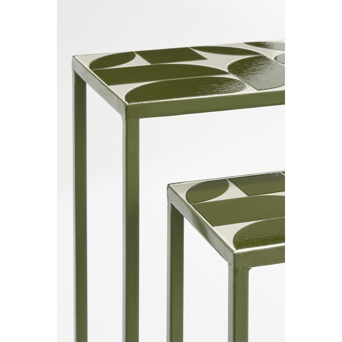 Bologna Bijzettafel Buiten - Set van 2  - Metaal - Groen
