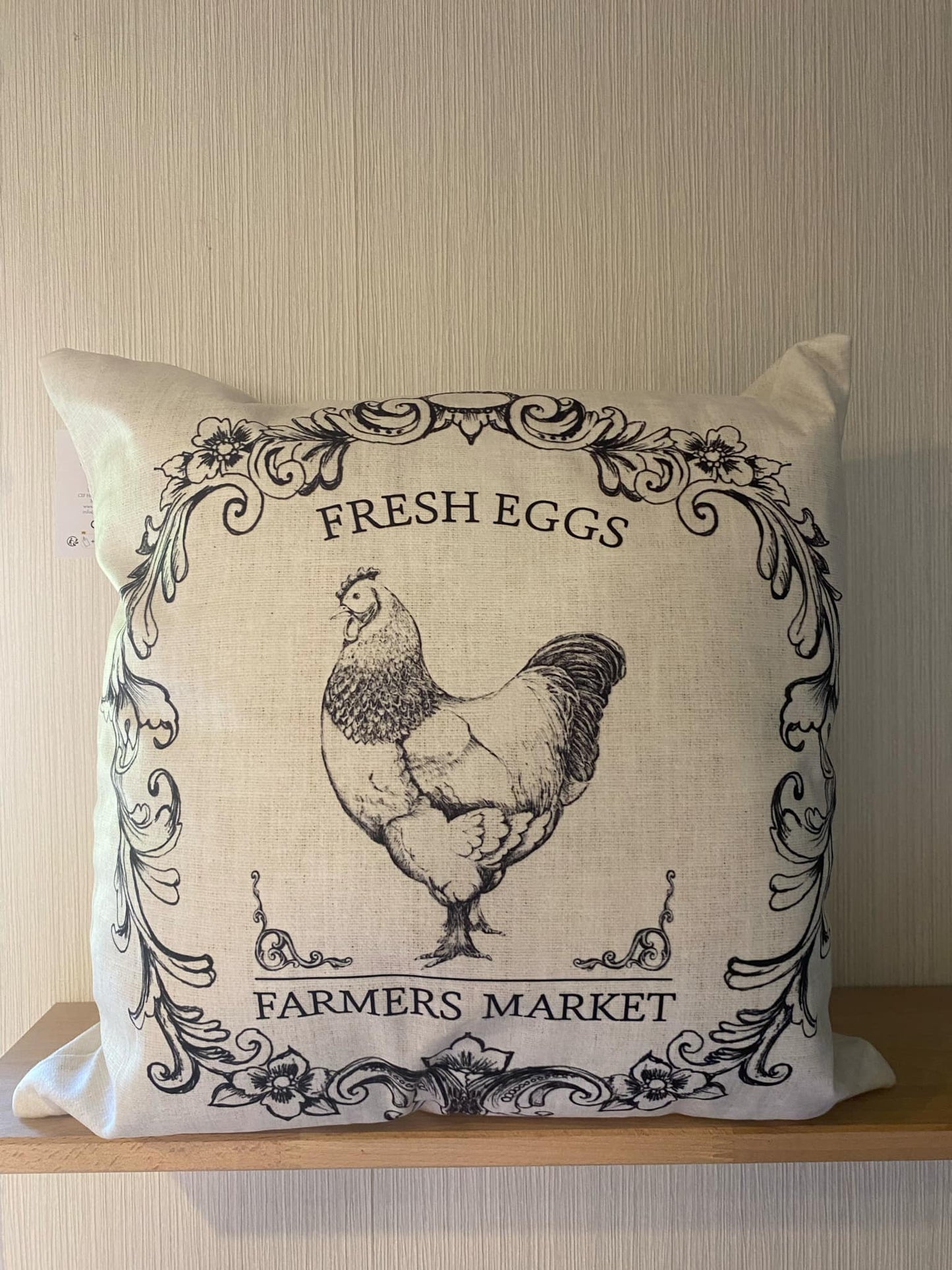 Kussenhoes Beige – Landelijke Print | 45x45 cm